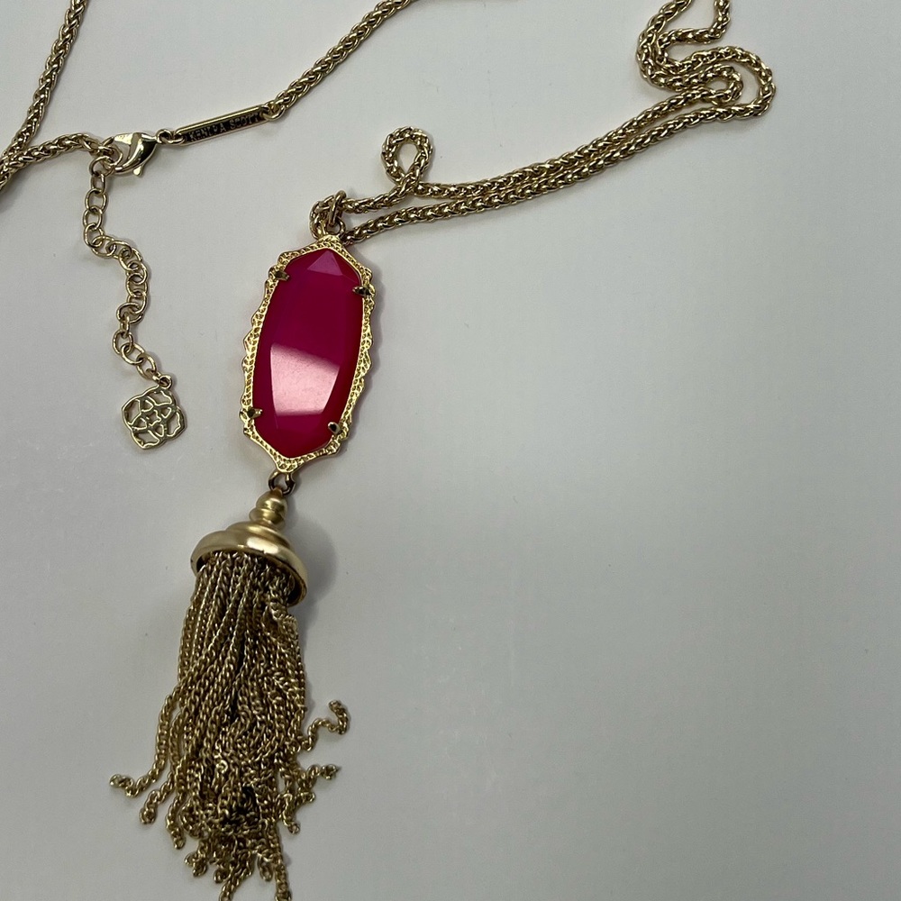 Kendra Scott Everly Long Necklace Pink Agate